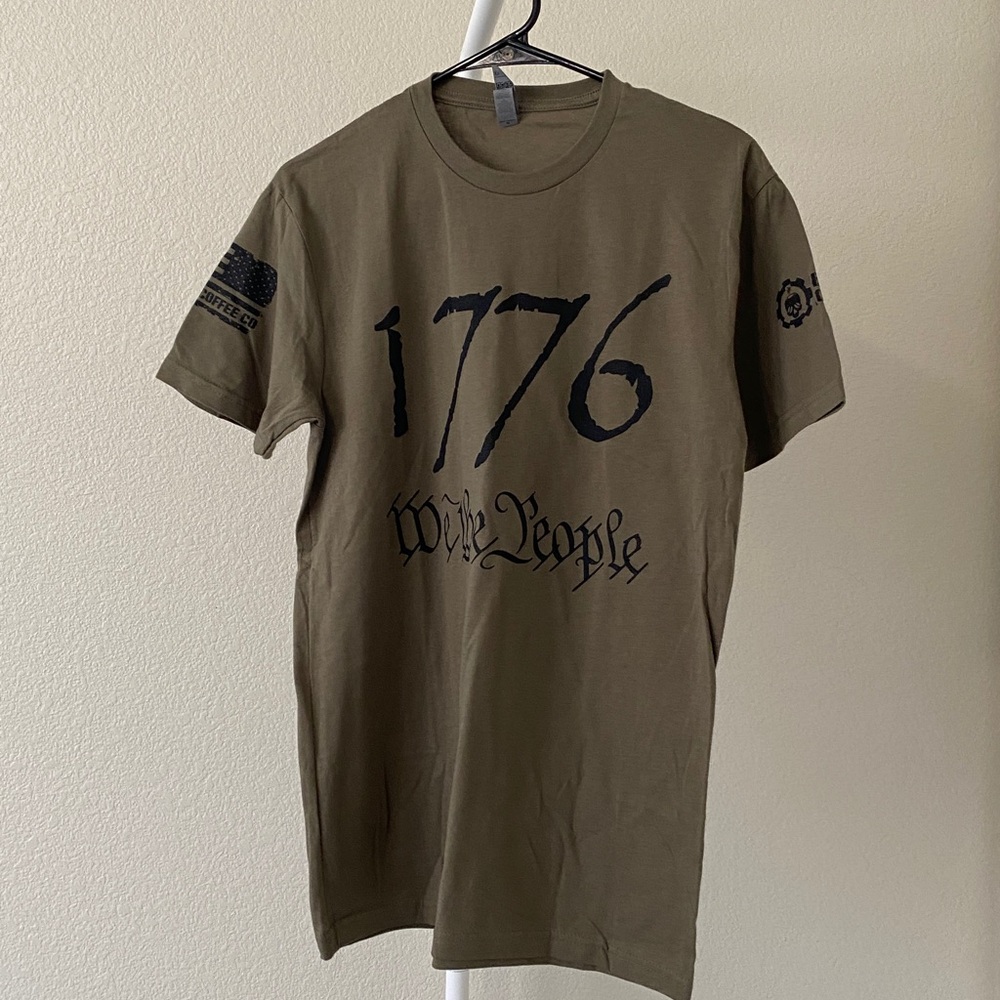Next Level Apparel "1776 We The People" Olive Green Menʻs T-shirt Medium
